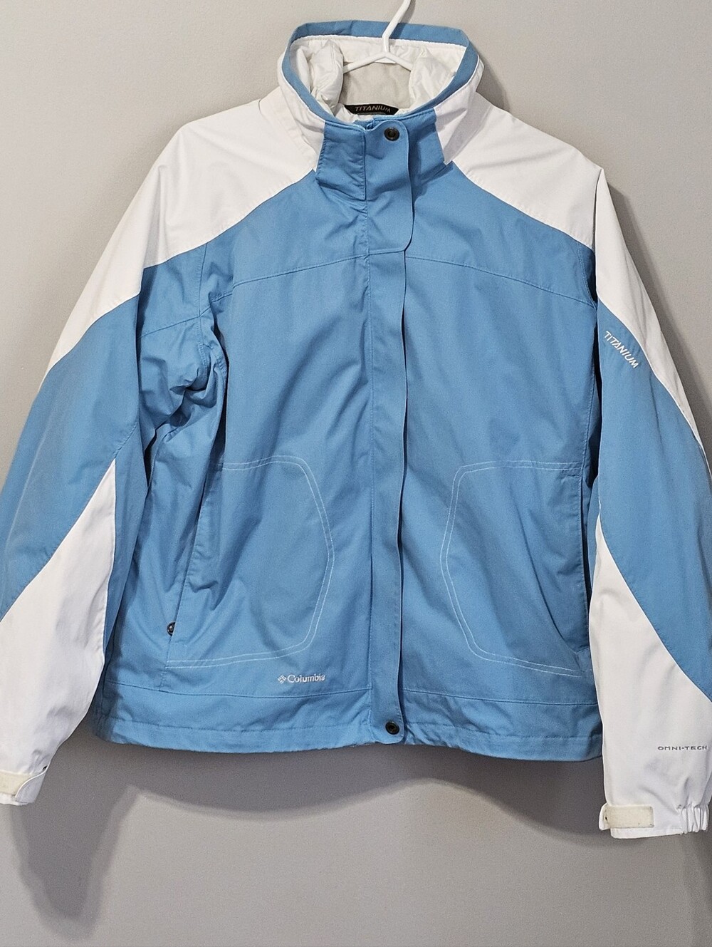 Columbia Titanium 3-in-1 Interchange Omni-Tech Jacket Women’s XL Blue White